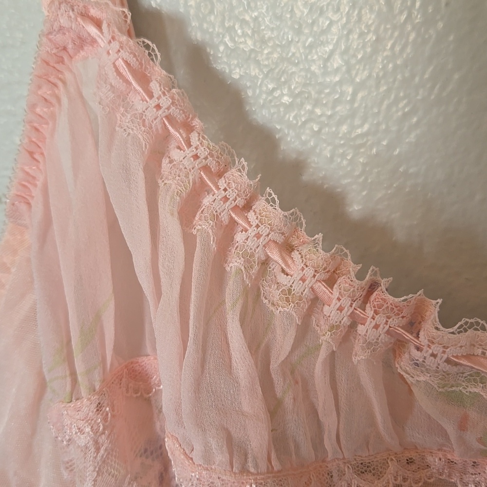 Victoria's Secret |*Rare*Vintage 100% Silk Pink Floral Slip Lingerie Size Medium - Picture 8 of 11